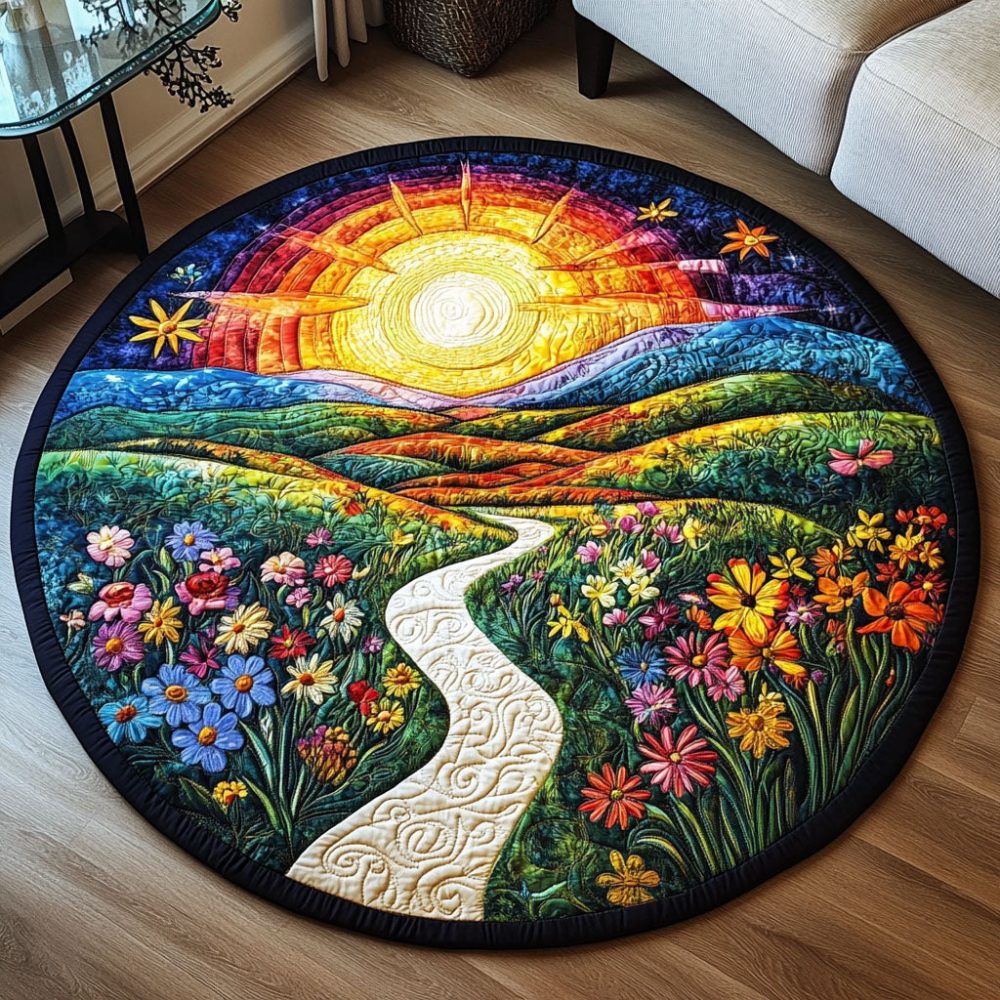 Horizon Glow Quilted Round Mat