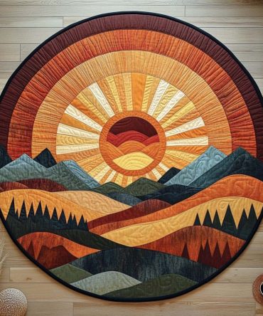 Horizon Sunburst Quilted Round Mat