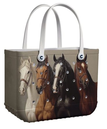Bucket Tote Bag, Limited Edition Bogg Bag, Beach Bag Horsemen