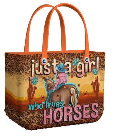 Stylish 'Just A Girl Who Loves Horses' Tote Bag – Perfect For Horse Lovers!