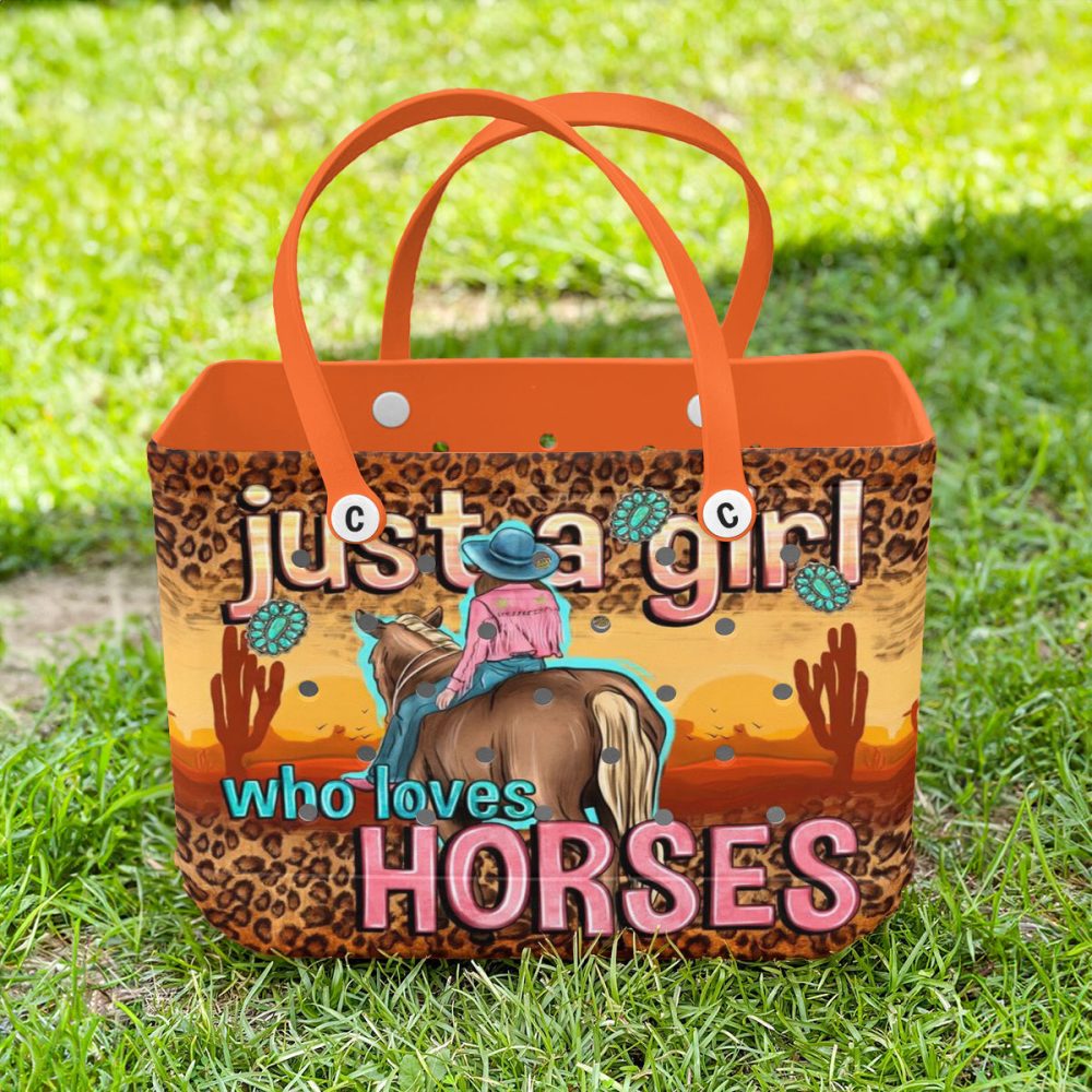 Stylish 'Just A Girl Who Loves Horses' Tote Bag – Perfect For Horse Lovers! - Image 2