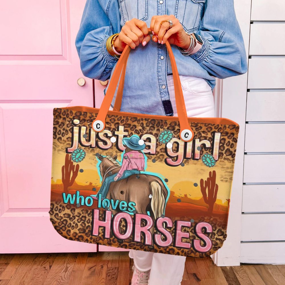 Stylish 'Just A Girl Who Loves Horses' Tote Bag – Perfect For Horse Lovers! - Image 5