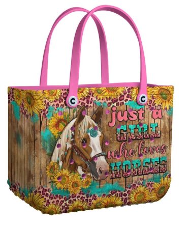 Stylish Horse Lover Tote Bag - Vibrant Sunflower Design For Girls - Perfect Gift!