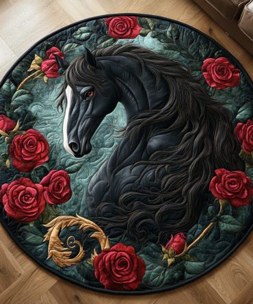 Horse Charm Quilted Round Mat