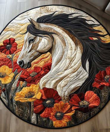 Horse Riding Quilted Round Mat