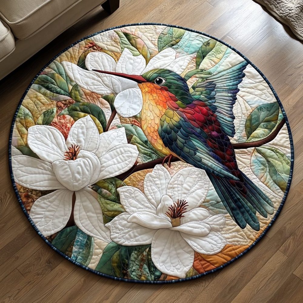 Hummingbird Bliss Quilted Round Mat