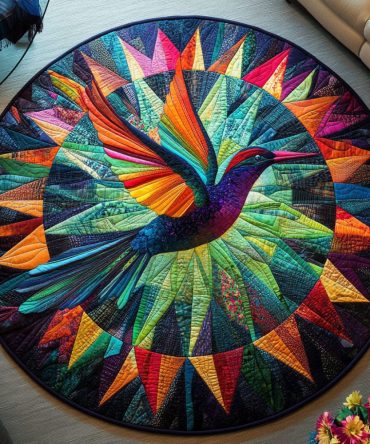 Hummingbird Delight Quilted Round Mat