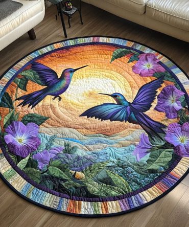 Hummingbird Harmony Quilted Round Mat
