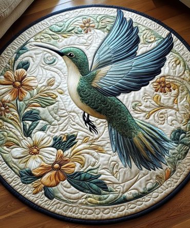 Hummingbird Haven Quilted Round Mat