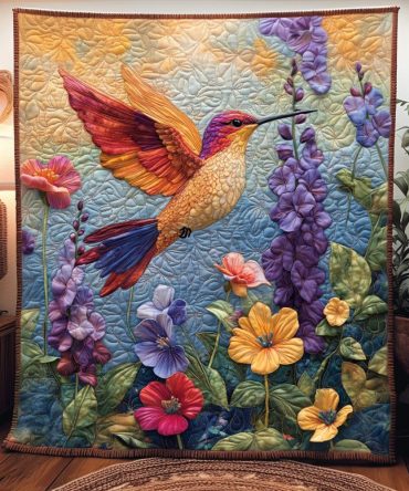 Hummingbird Serenade Quilted Blanket