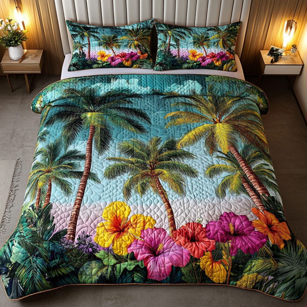 Island Bloom 3-Piece Quilted Bedding Set