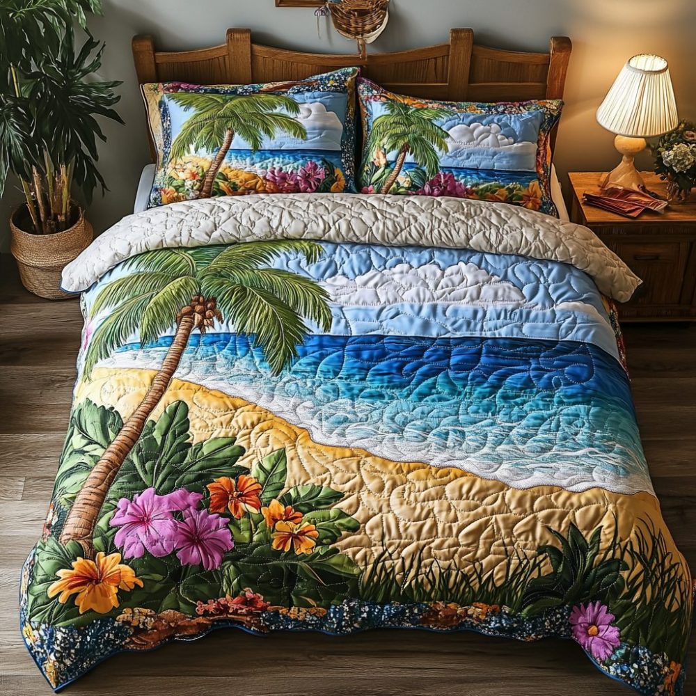 Island Escape 3-Piece Quilted Bedding Set