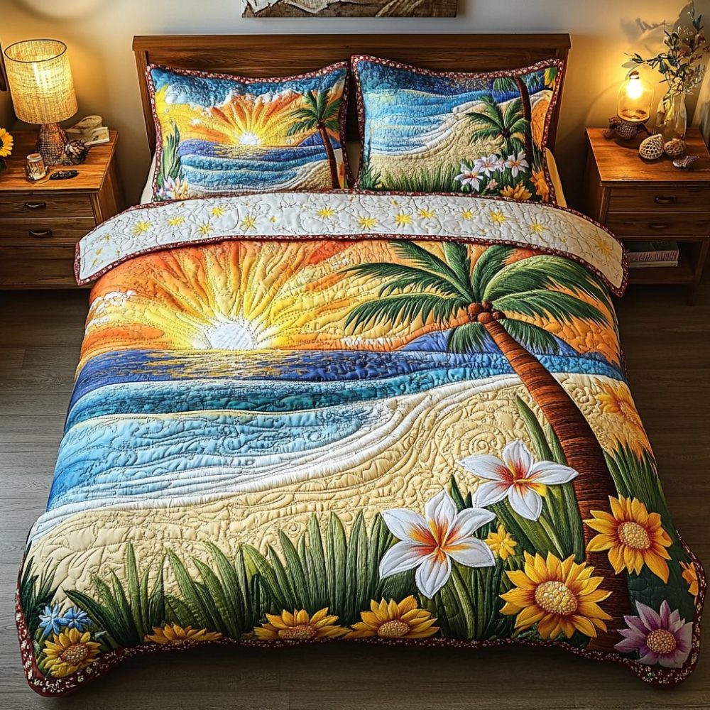 Island Escape 3-Piece Quilted Bedding Set