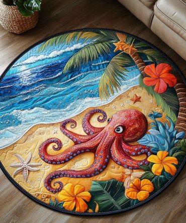 Island Spiral Quilted Round Mat