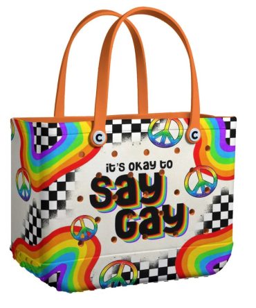 Bucket Tote Bag, Limited Edition Bogg Bag, Beach Bag It'S Okay To Say Gay