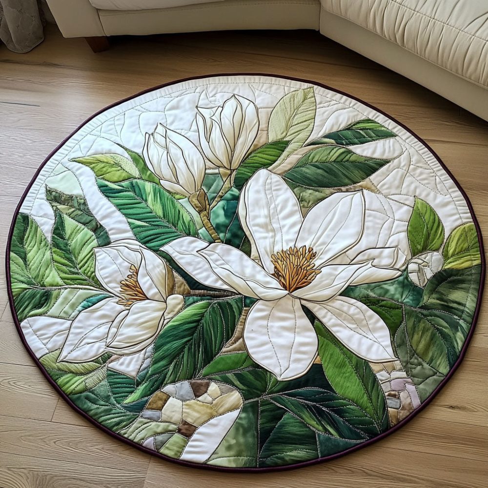 Ivory Elegance Quilted Round Mat