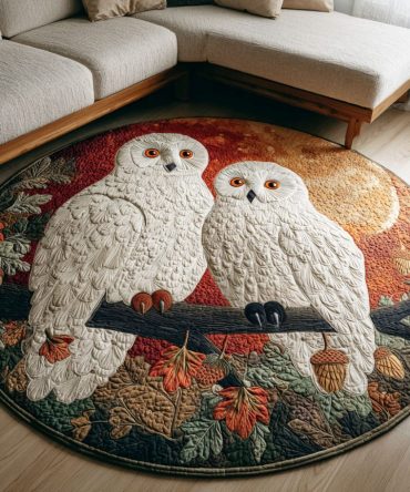 Ivory Flight Quilted Round Mat