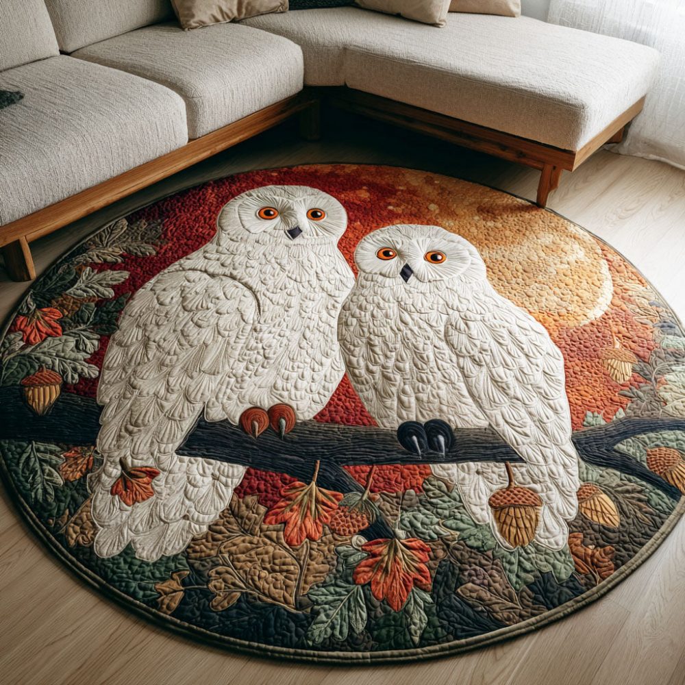 Ivory Flight Quilted Round Mat