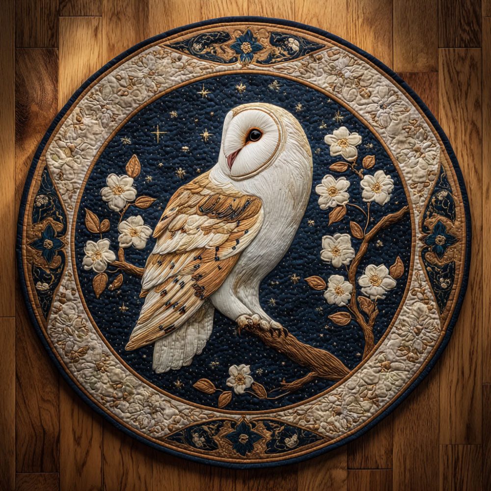 Ivory Perch Quilted Round Mat
