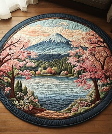 Japan Calling Quilted Round Mat