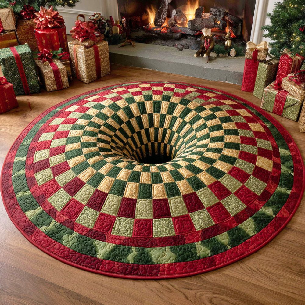 Jingle Path Quilted Round Mat