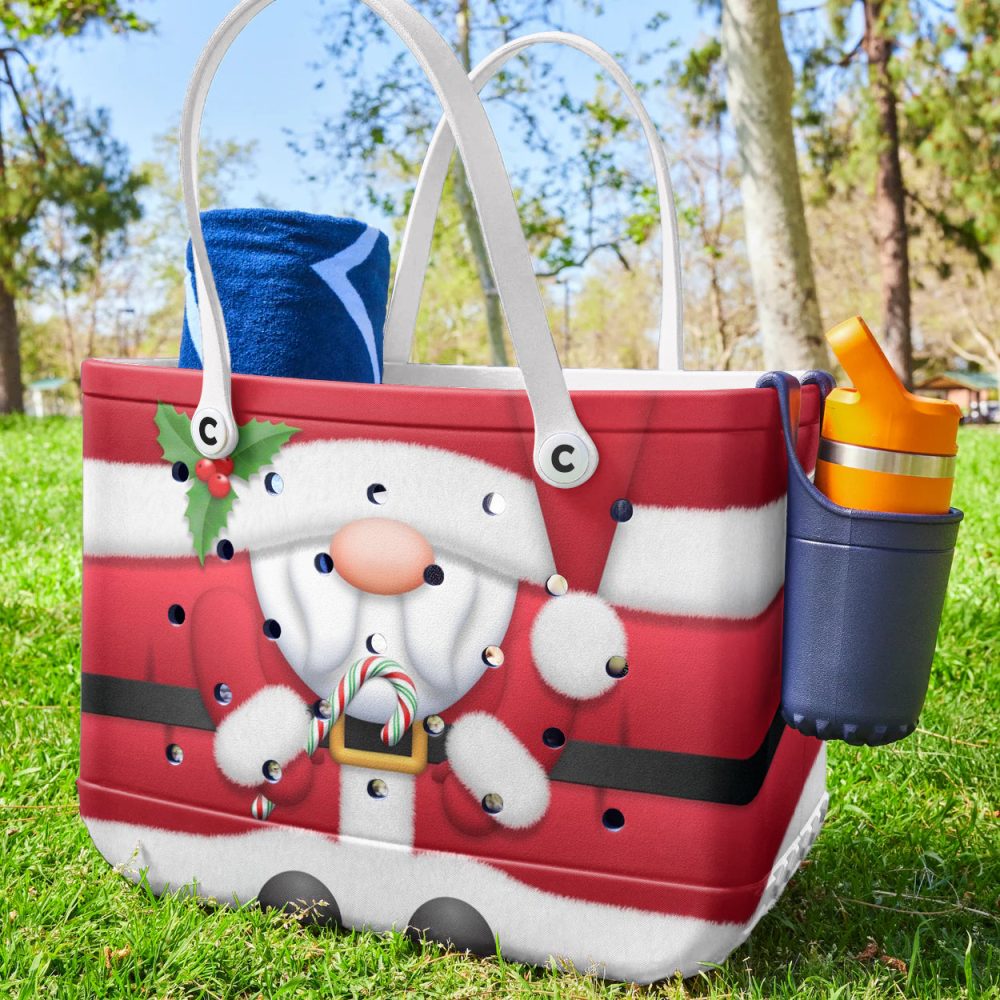 Bucket Tote Bag, Limited Edition Bogg Bag, Beach Bag Jolly Old Elf - Image 3