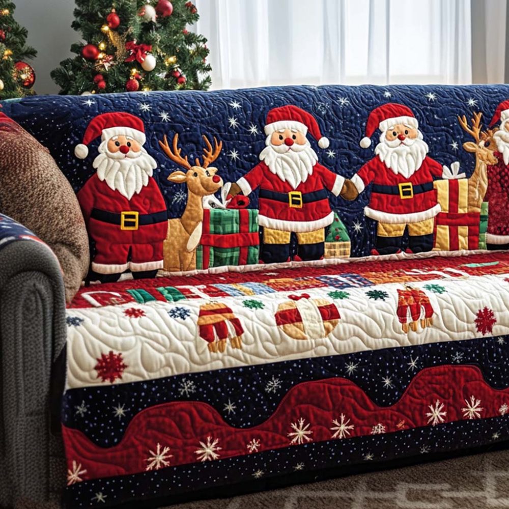 Jolly Santa Quilted Sofa Cover