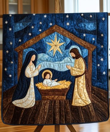 Journey To Bethlehem Quilted Blanket