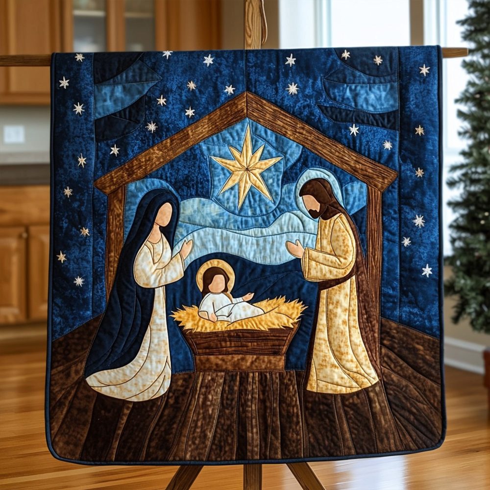 Journey To Bethlehem Quilted Blanket