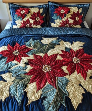 Joyful Petals 3-Piece Quilted Bedding Set