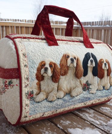 Joyful Spaniel Quilted Duffle Bag