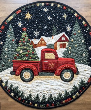 Joyful Tidings Quilted Round Mat