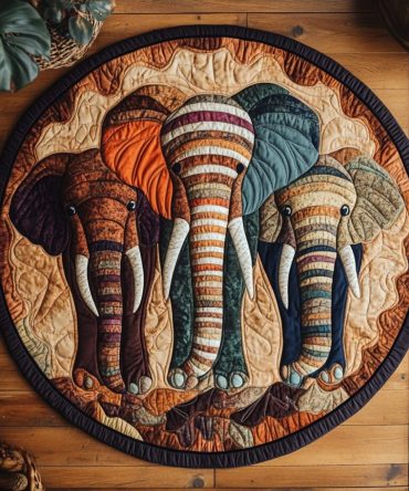Jungle March Quilted Round Mat