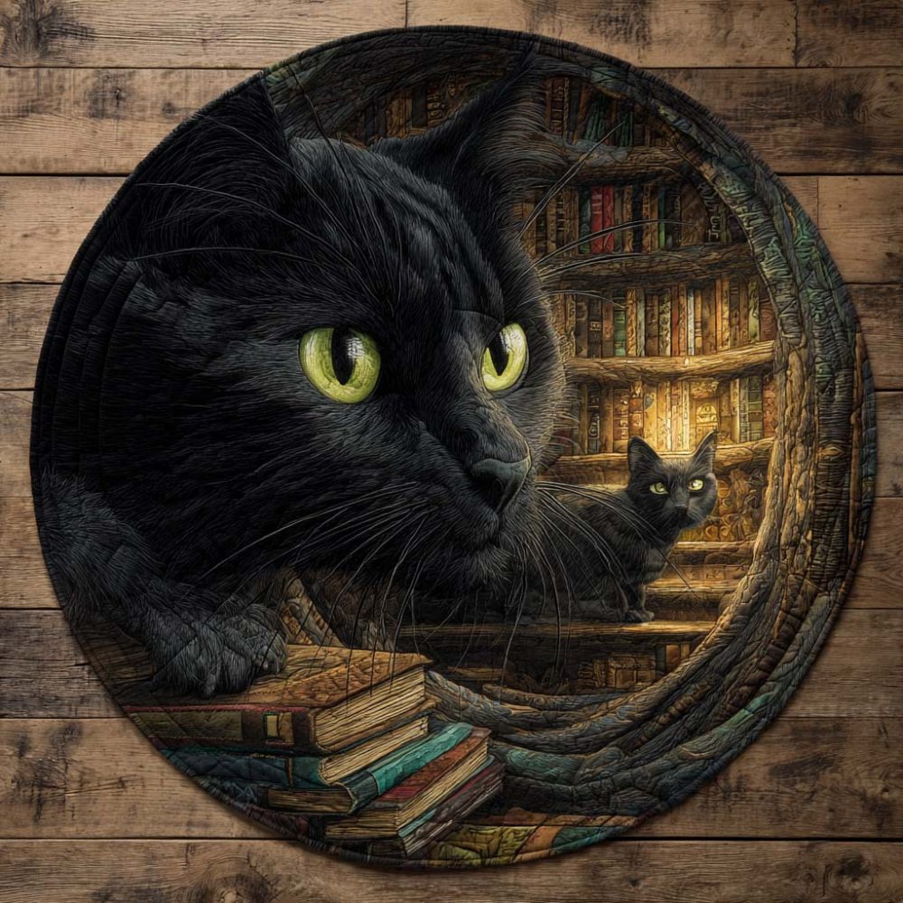 Keeper Of Tomes Quilted Round Mat
