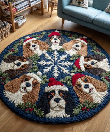 King Charles Ensemble Quilted Round Mat