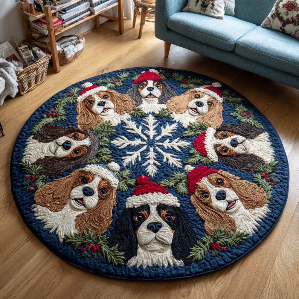 King Charles Ensemble Quilted Round Mat