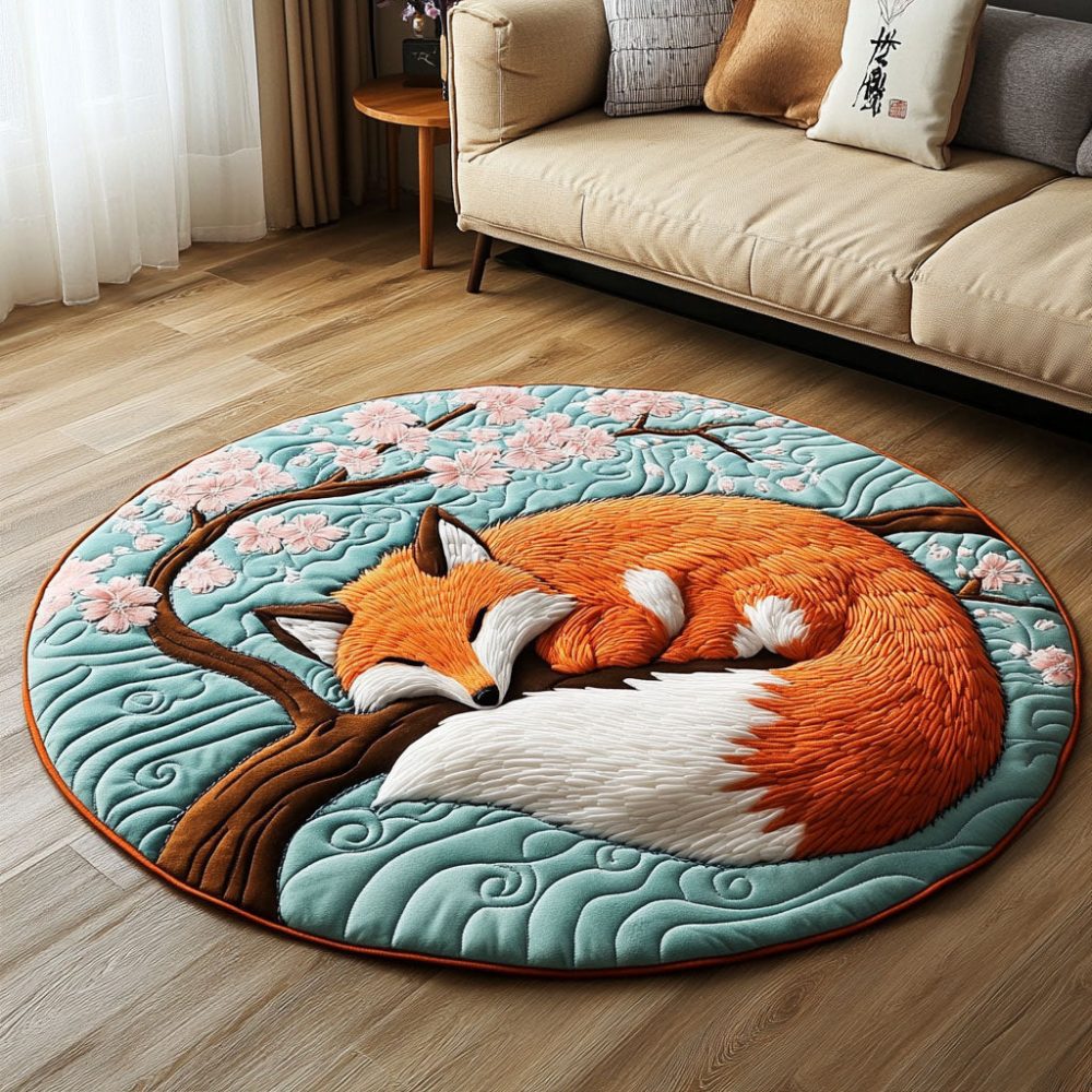 Kitsune Whisper Quilted Round Mat