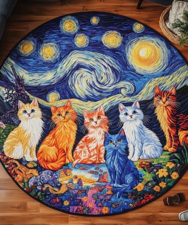Kitty Nap Quilted Round Mat