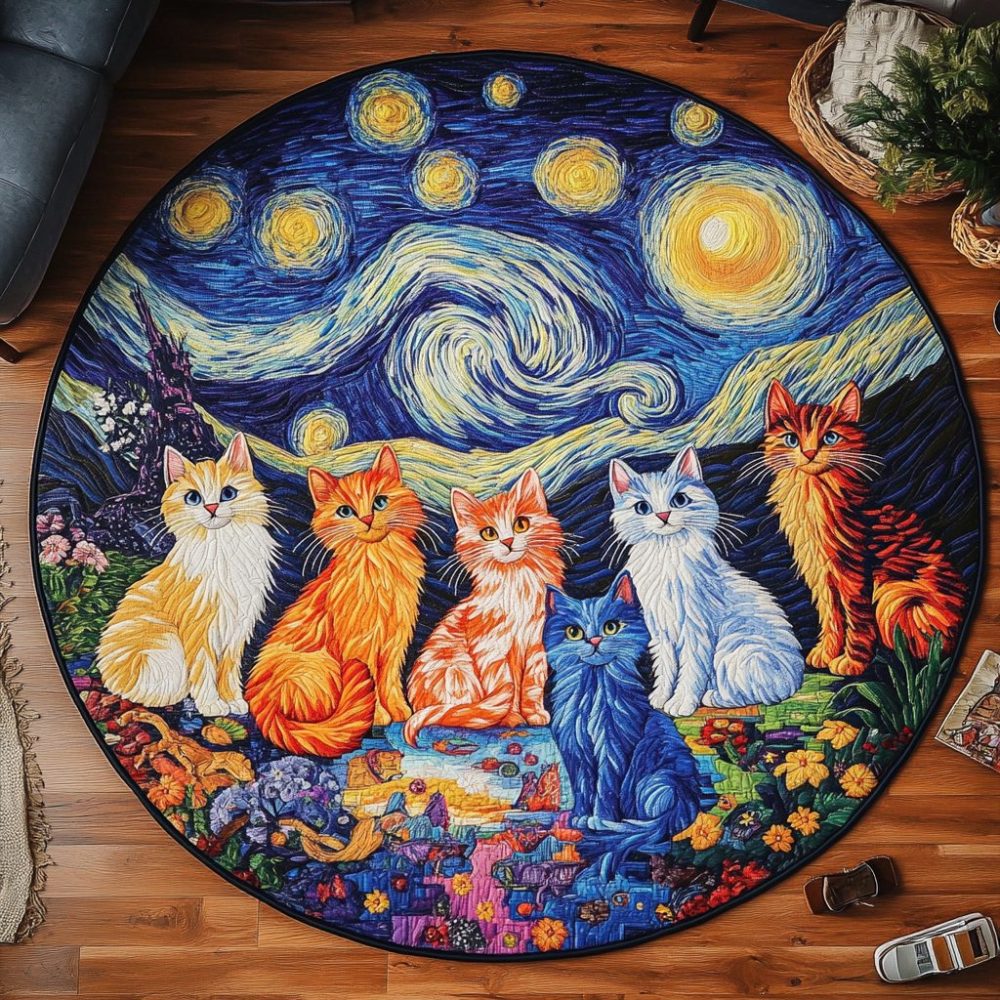 Kitty Nap Quilted Round Mat