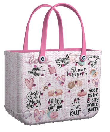 Bucket Tote Bag, Limited Edition Bogg Bag, Beach Bag Knitting Bliss