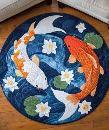 Koi Bliss Quilted Round Mat