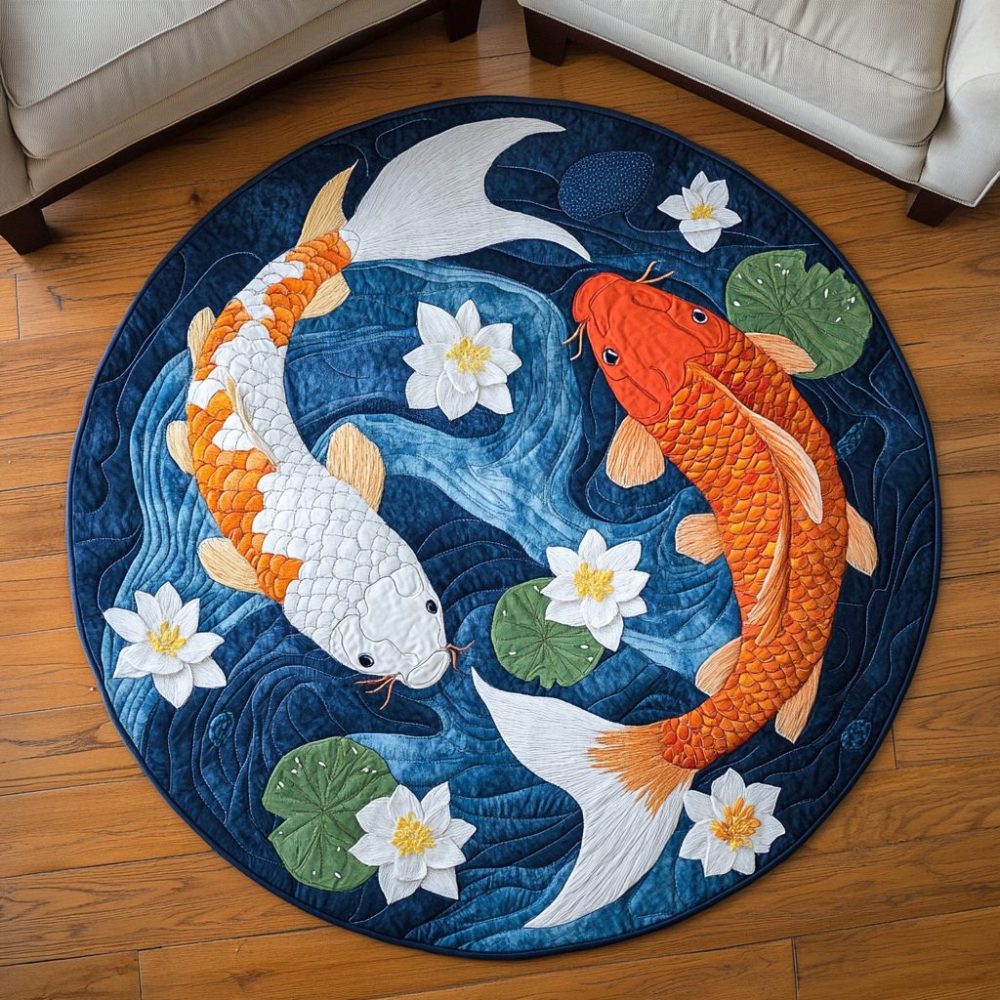 Koi Bliss Quilted Round Mat