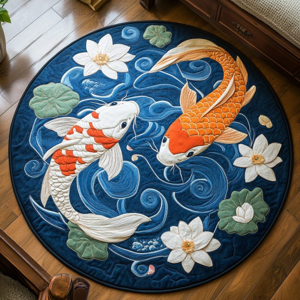 Koi Dream Quilted Round Mat