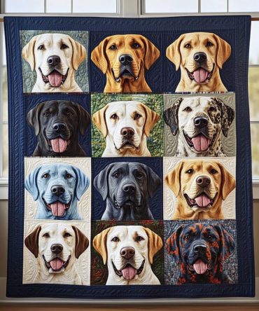 Labrador-Themed Quilted Blanket
