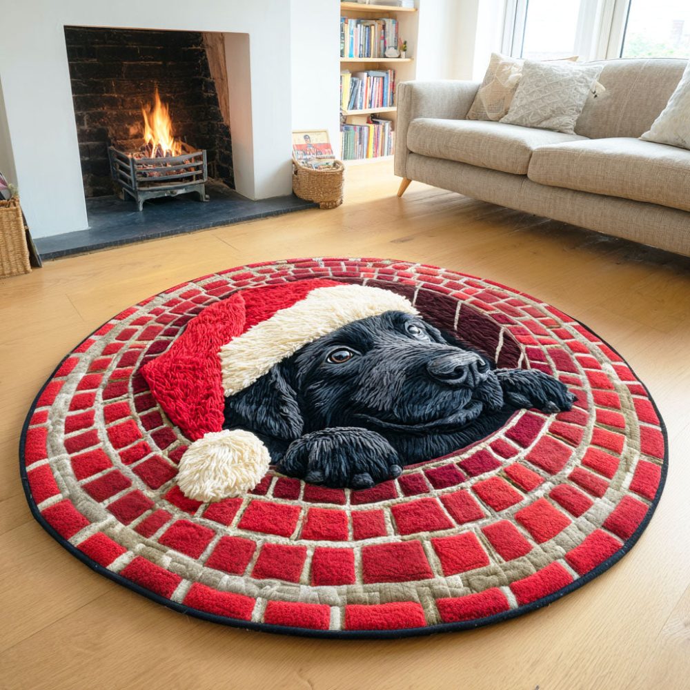 Labrador Chimney Watch Quilted Round Mat