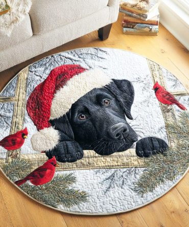 Labrador Cozy Slumber Quilted Round Mat
