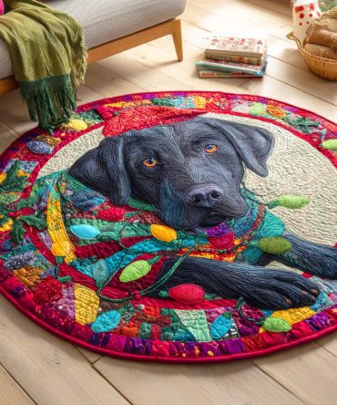Labrador Light Tangle Quilted Round Mat