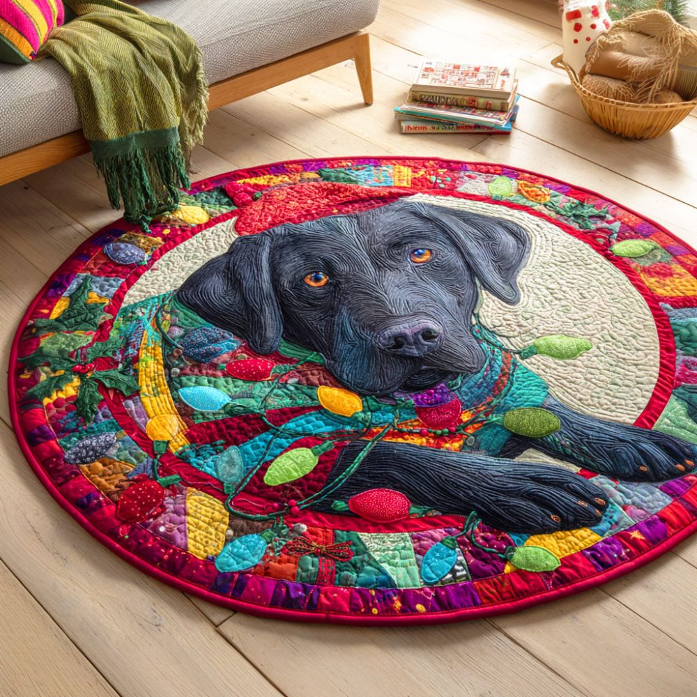 Labrador Light Tangle Quilted Round Mat