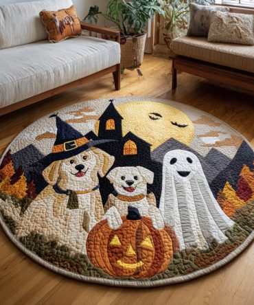 Labrador Retriever Pals Quilted Round Mat