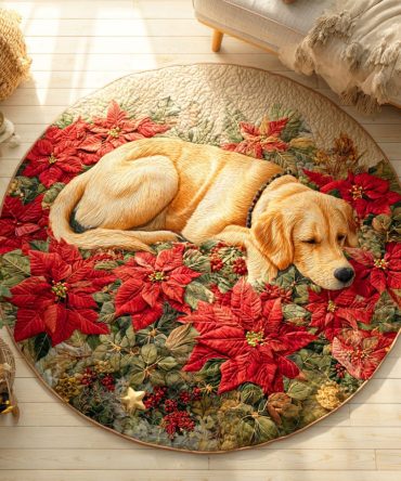 Labrador Silent Nap Quilted Round Mat